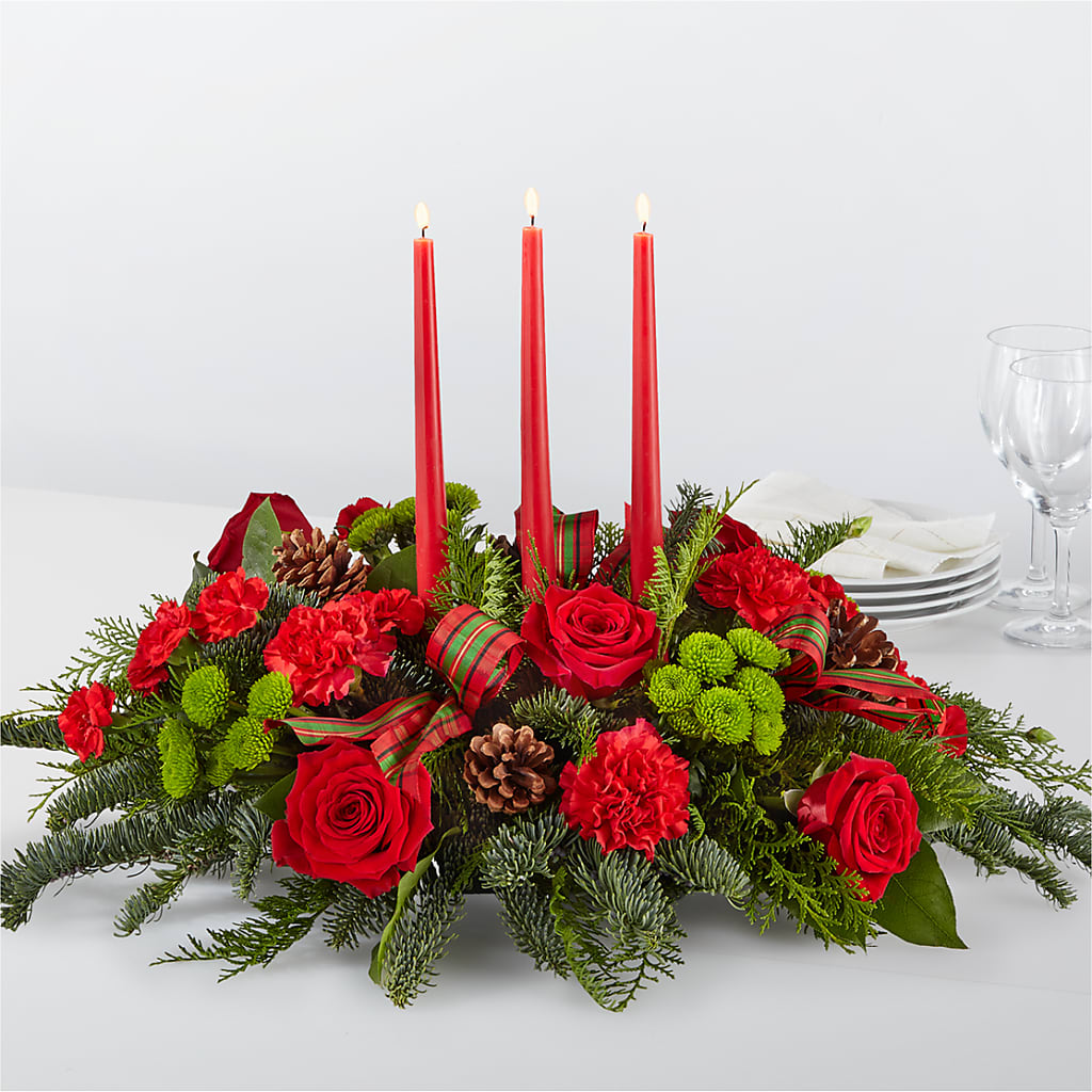 By the Candlelight Centerpiece – TREASURE HUT FLOWERS GIFTS & GHSES, Delavan WI