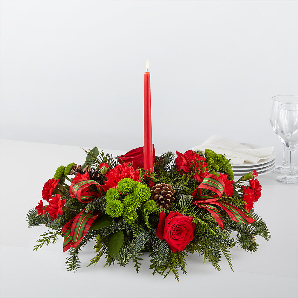 By the Candlelight Centerpiece – TREASURE HUT FLOWERS GIFTS & GHSES, Delavan WI