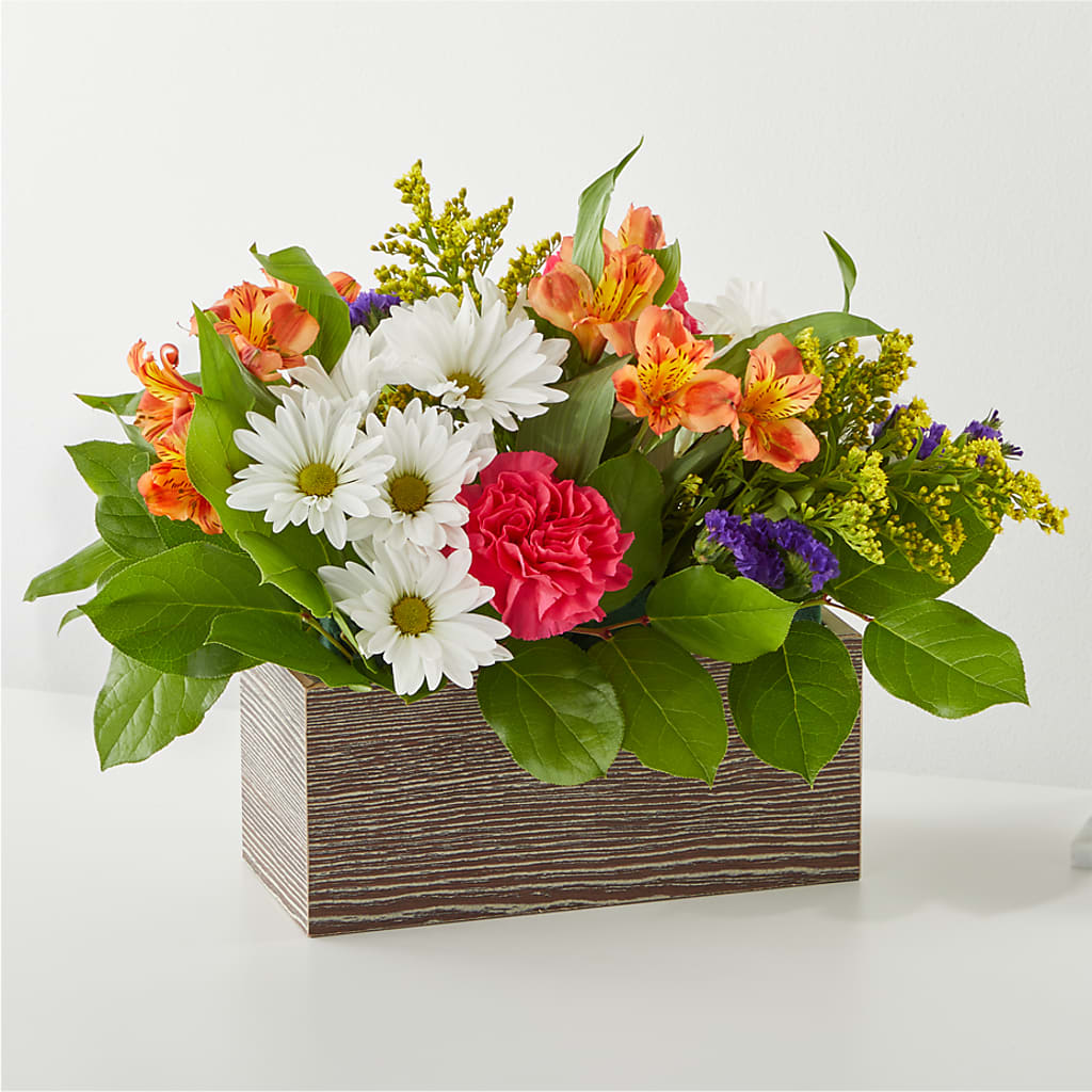 Oopsie Daisy Box Bouquet – TREASURE HUT FLOWERS GIFTS & GHSES, Delavan WI