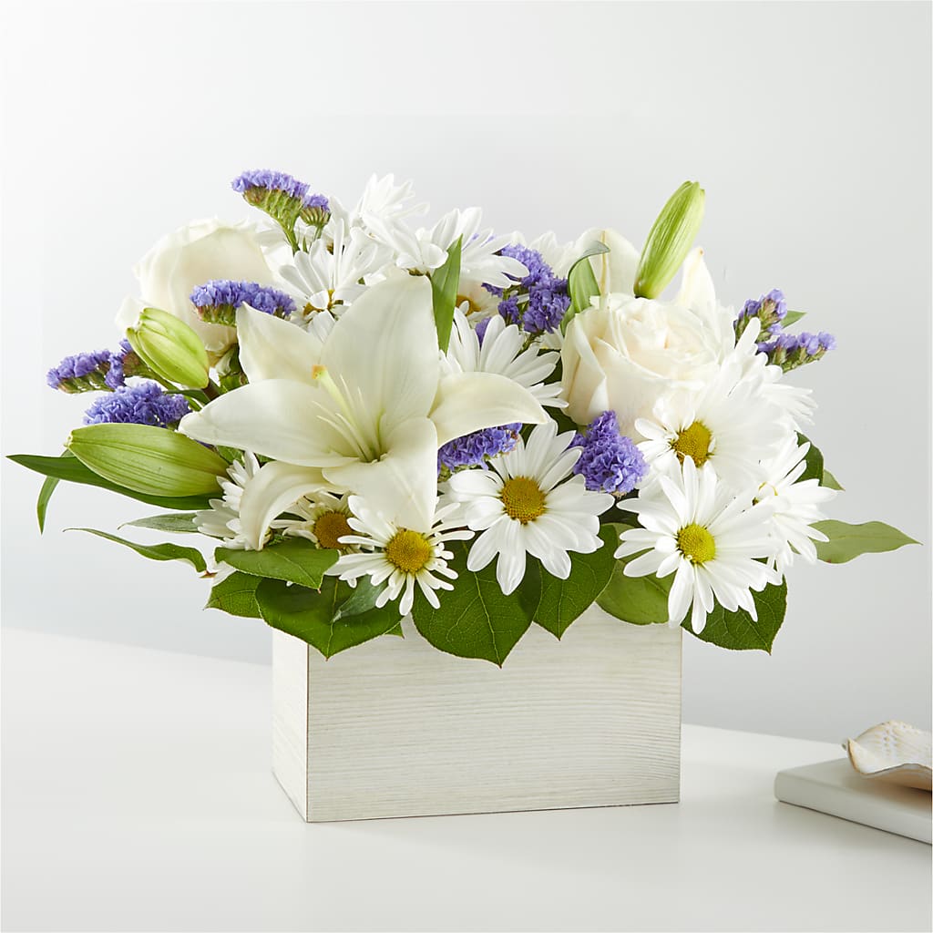 Beyond Blue Box Bouquet – TREASURE HUT FLOWERS GIFTS & GHSES, Delavan WI
