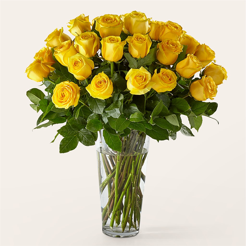 Long Stem Yellow Rose Bouquet – TREASURE HUT FLOWERS GIFTS & GHSES, Delavan WI