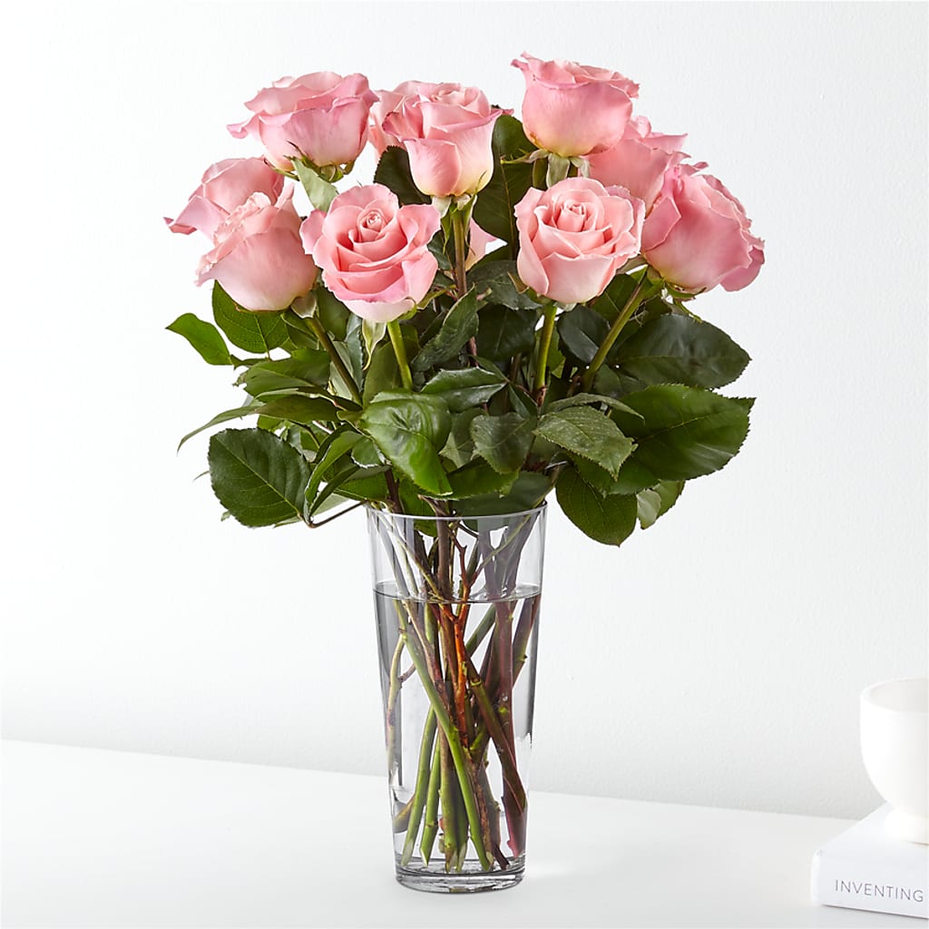 Long Stem Pink Rose Bouquet – TREASURE HUT FLOWERS GIFTS & GHSES, Delavan WI