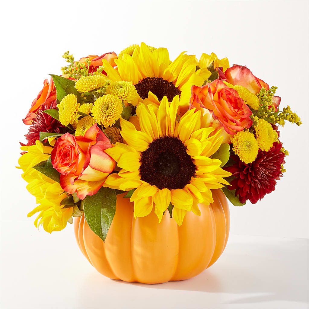 Golden Gourd Pumpkin Bouquet – TREASURE HUT FLOWERS GIFTS & GHSES, Delavan WI