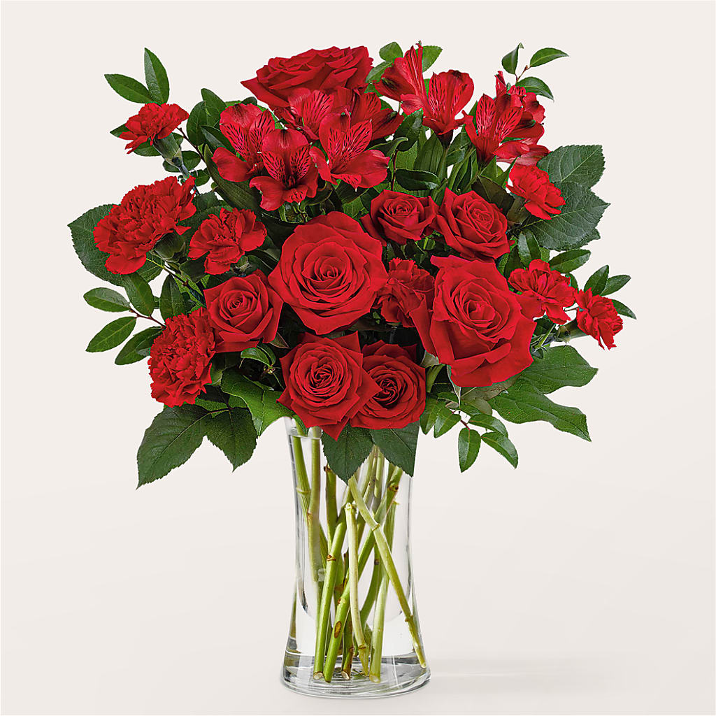 Brilliant Ruby Bouquet – TREASURE HUT FLOWERS GIFTS & GHSES, Delavan WI