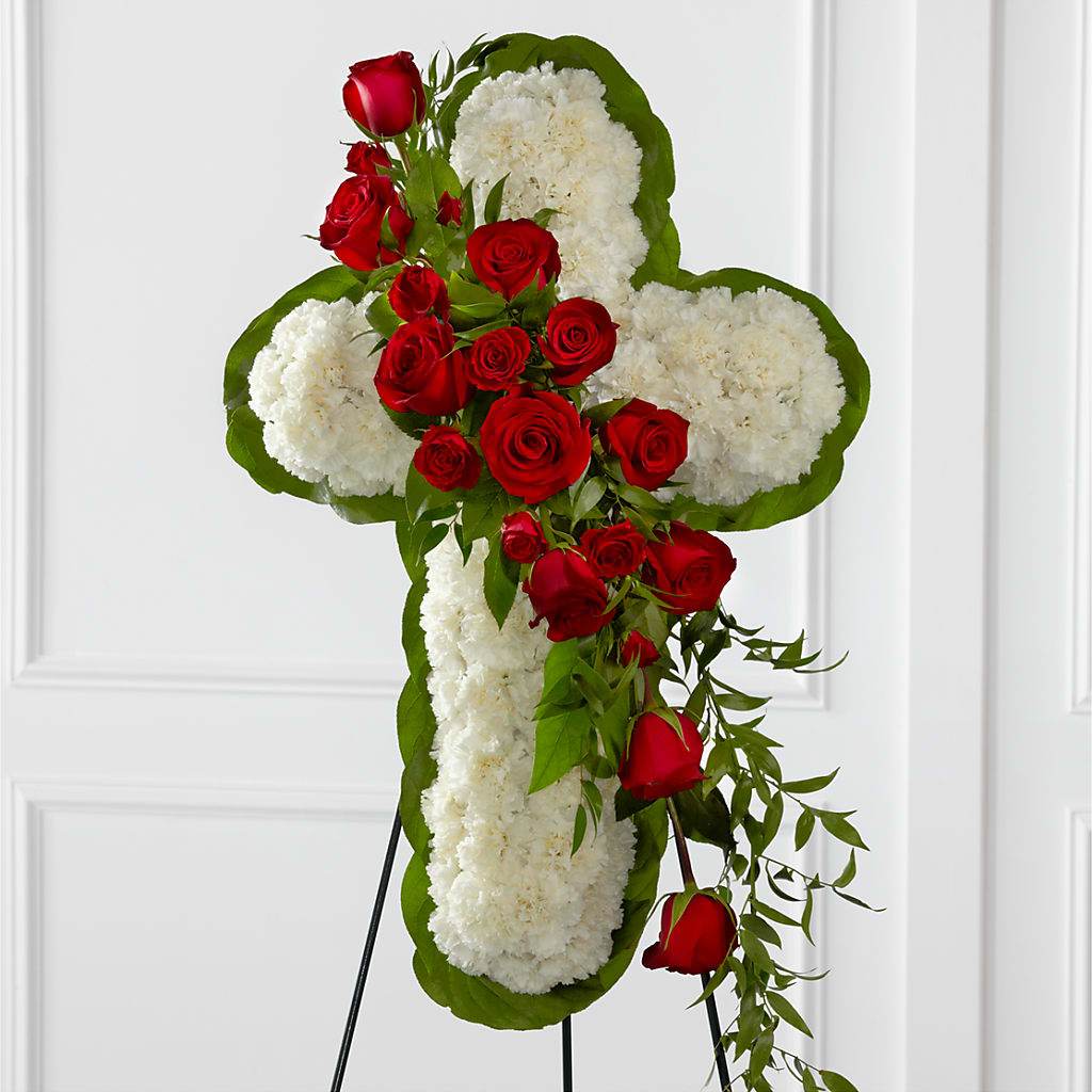 Floral Cross Easel – TREASURE HUT FLOWERS GIFTS & GHSES, Delavan WI