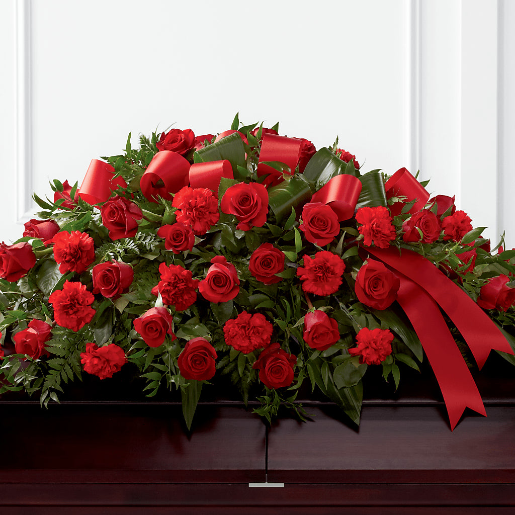 Tribute of Life Casket Spray – TREASURE HUT FLOWERS GIFTS & GHSES, Delavan WI