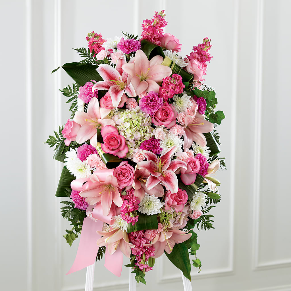 Comforting Standing Spray – TREASURE HUT FLOWERS GIFTS & GHSES, Delavan WI