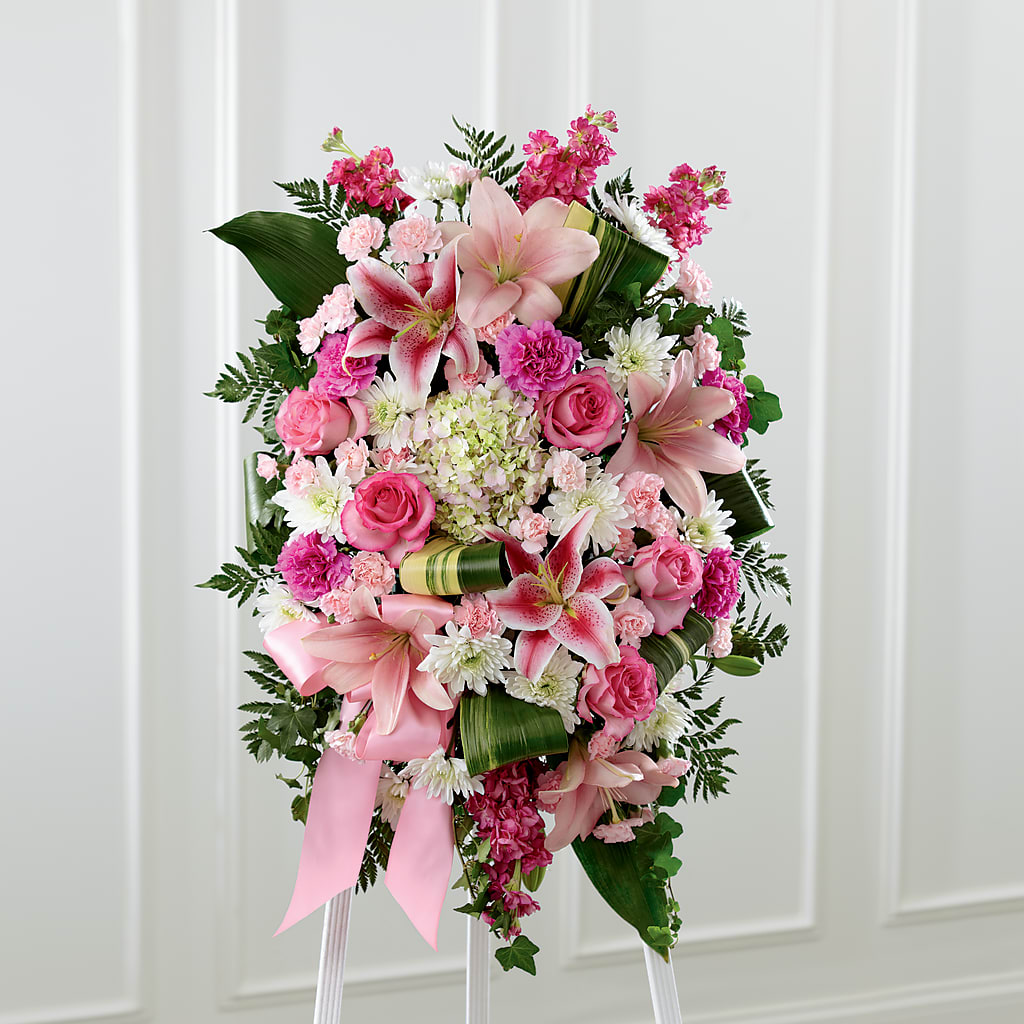 Comforting Standing Spray – TREASURE HUT FLOWERS GIFTS & GHSES, Delavan WI