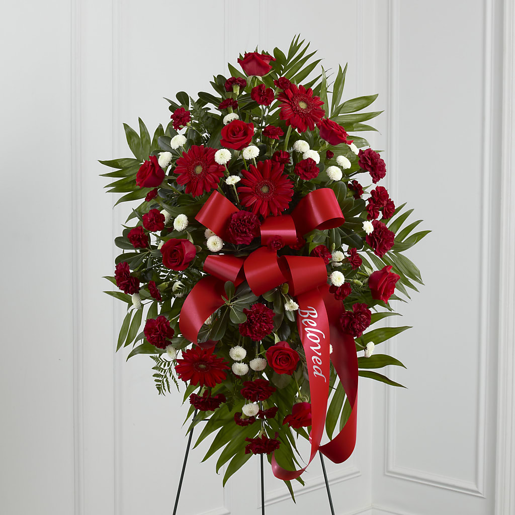Treasured Memories Standing Spray – TREASURE HUT FLOWERS GIFTS & GHSES, Delavan WI