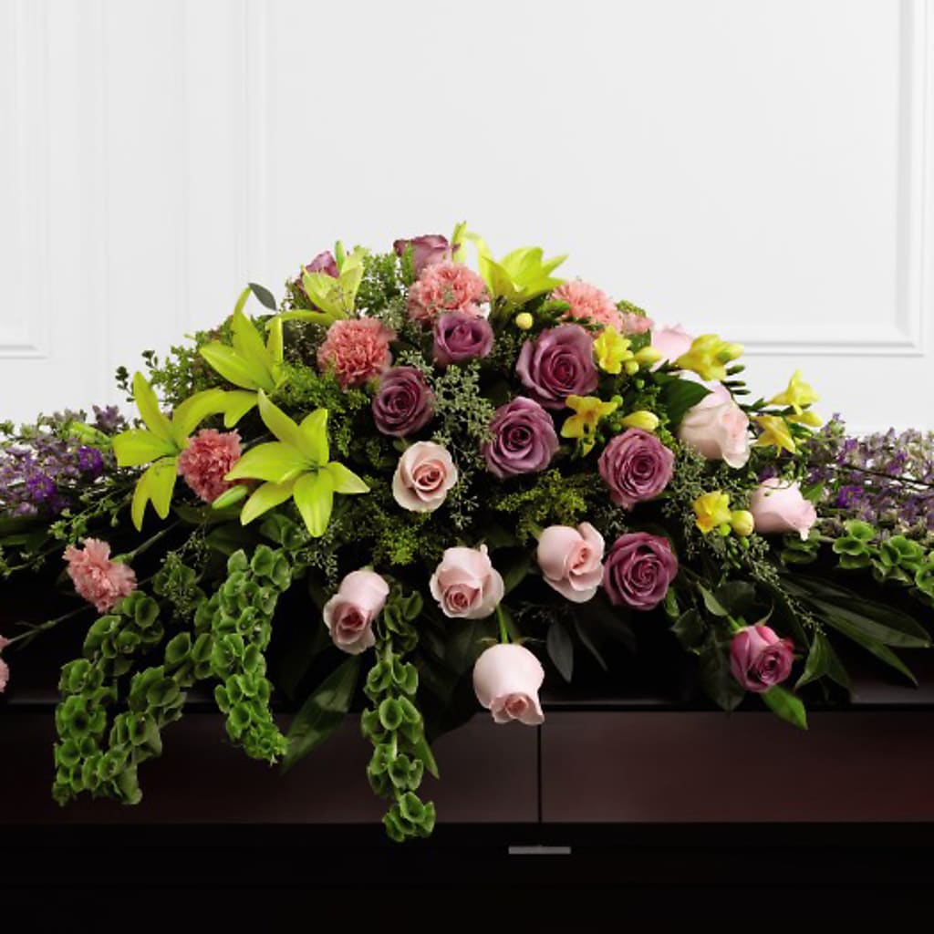 Forever Beloved Casket Spray – TREASURE HUT FLOWERS GIFTS & GHSES, Delavan WI