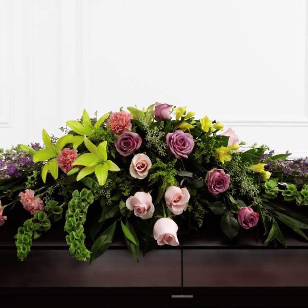 Forever Beloved Casket Spray – TREASURE HUT FLOWERS GIFTS & GHSES, Delavan WI
