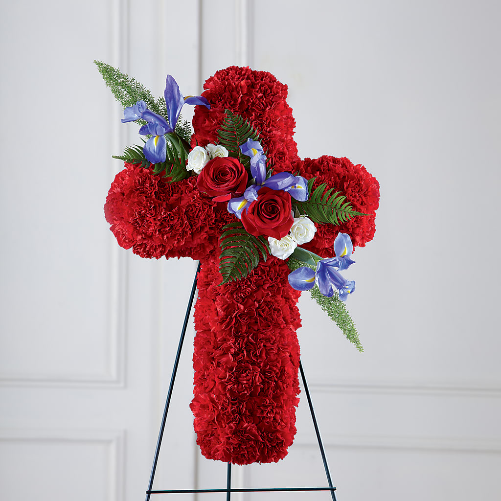 Faithful Hero Floral Cross – TREASURE HUT FLOWERS GIFTS & GHSES, Delavan WI