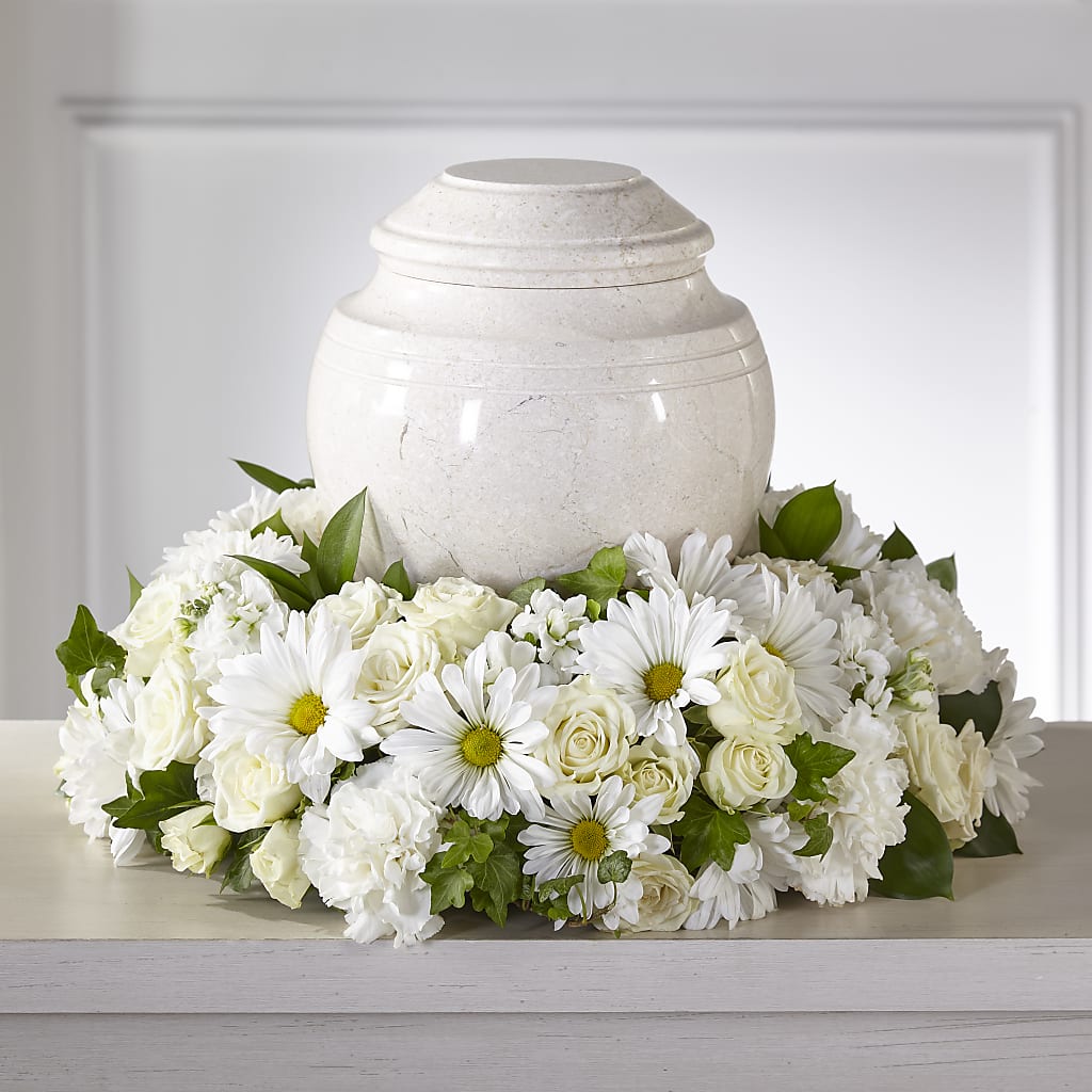 Ivory Gardens Cremation Adornment – TREASURE HUT FLOWERS GIFTS & GHSES, Delavan WI