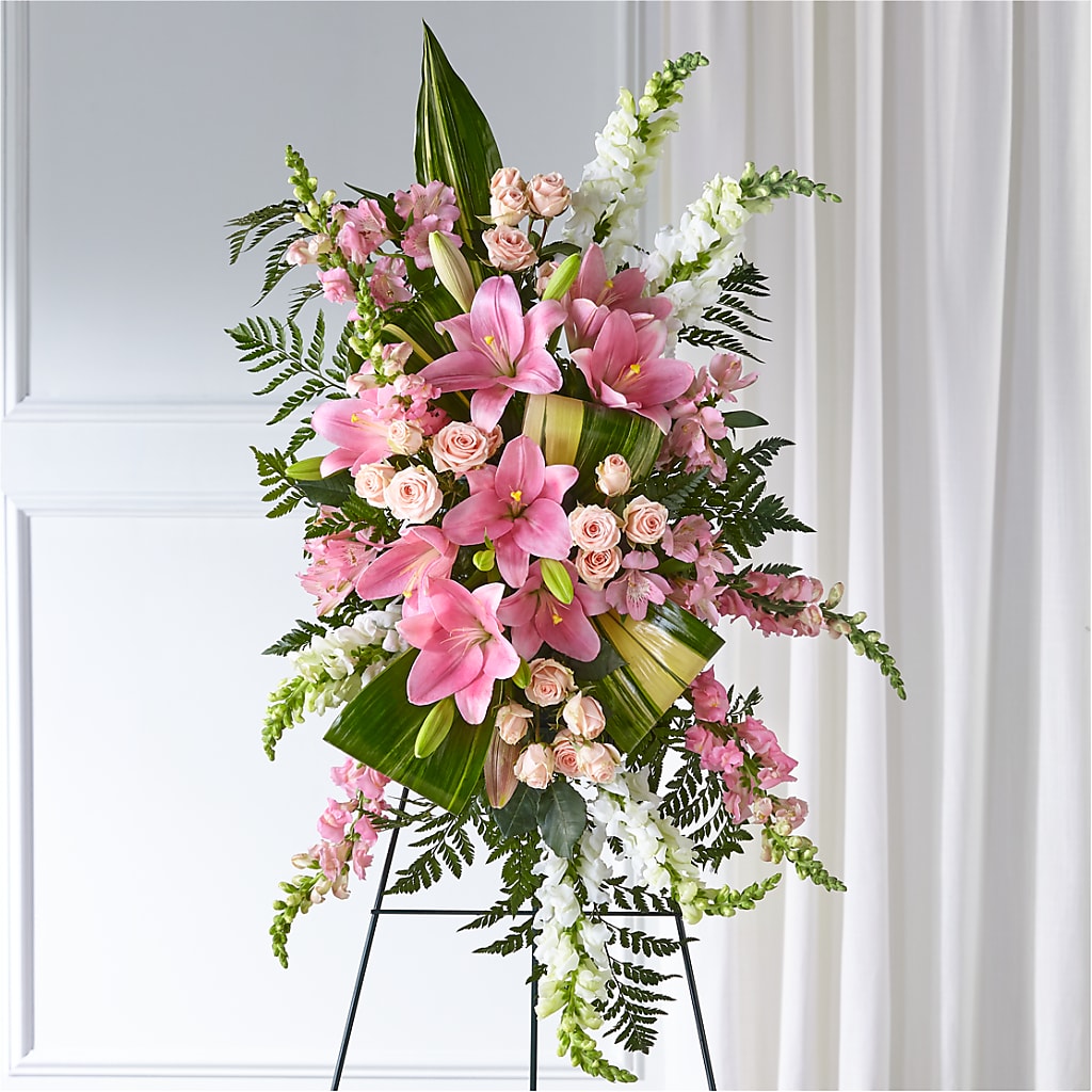 Elegant Embrace Standing Spray – TREASURE HUT FLOWERS GIFTS & GHSES, Delavan WI