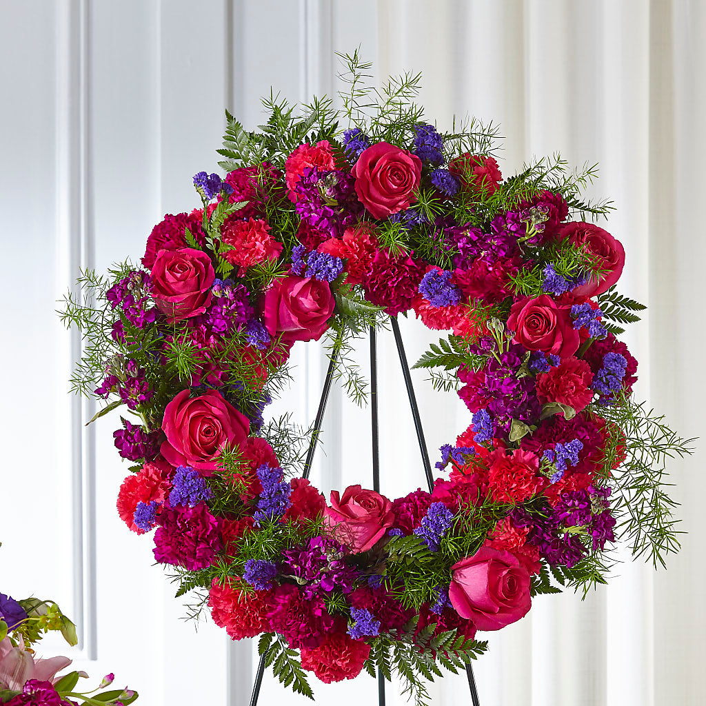 Calming Colors Wreath – TREASURE HUT FLOWERS GIFTS & GHSES, Delavan WI