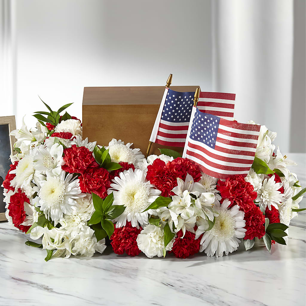 Spirit of Patriotism Cremation Adornment – TREASURE HUT FLOWERS GIFTS & GHSES, Delavan WI