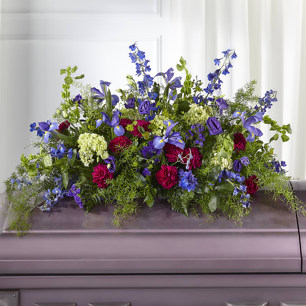 Always Treasured Casket Spray – TREASURE HUT FLOWERS GIFTS & GHSES, Delavan WI
