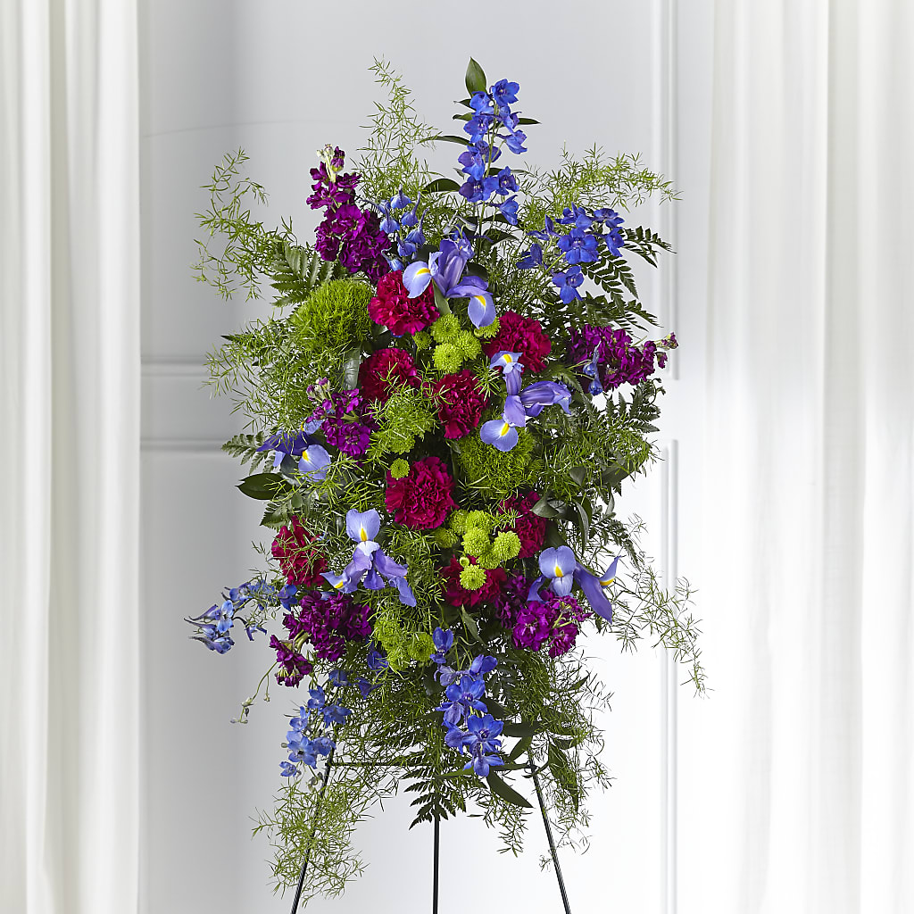 Heavenly Skies Standing Spray – TREASURE HUT FLOWERS GIFTS & GHSES, Delavan WI