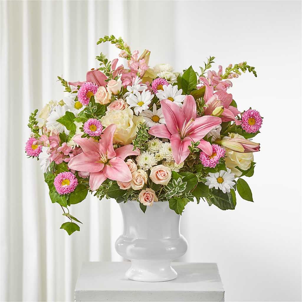 Empathetic Blooms Urn Arrangement – TREASURE HUT FLOWERS GIFTS & GHSES, Delavan WI