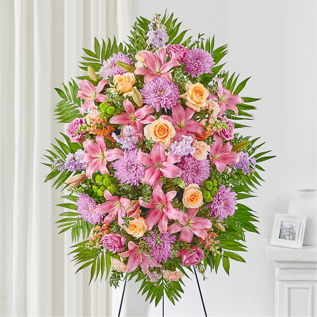 Love & Light Standing Spray – TREASURE HUT FLOWERS GIFTS & GHSES, Delavan WI