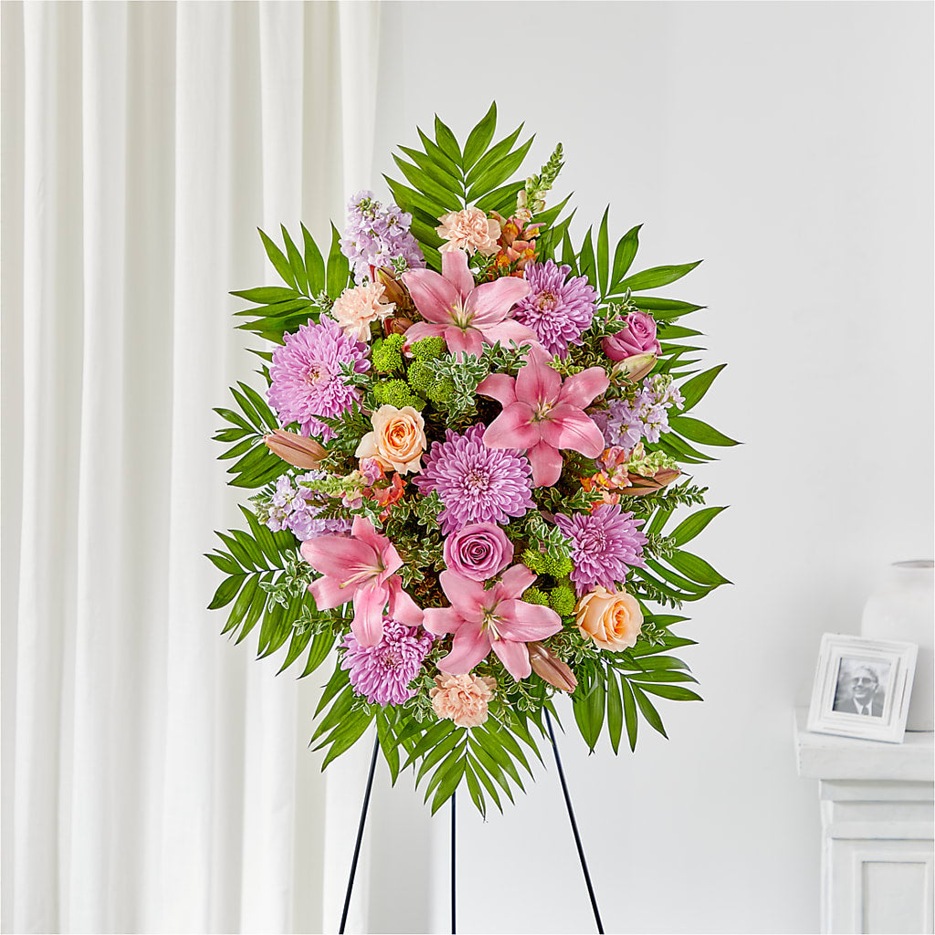 Love & Light Standing Spray – TREASURE HUT FLOWERS GIFTS & GHSES, Delavan WI