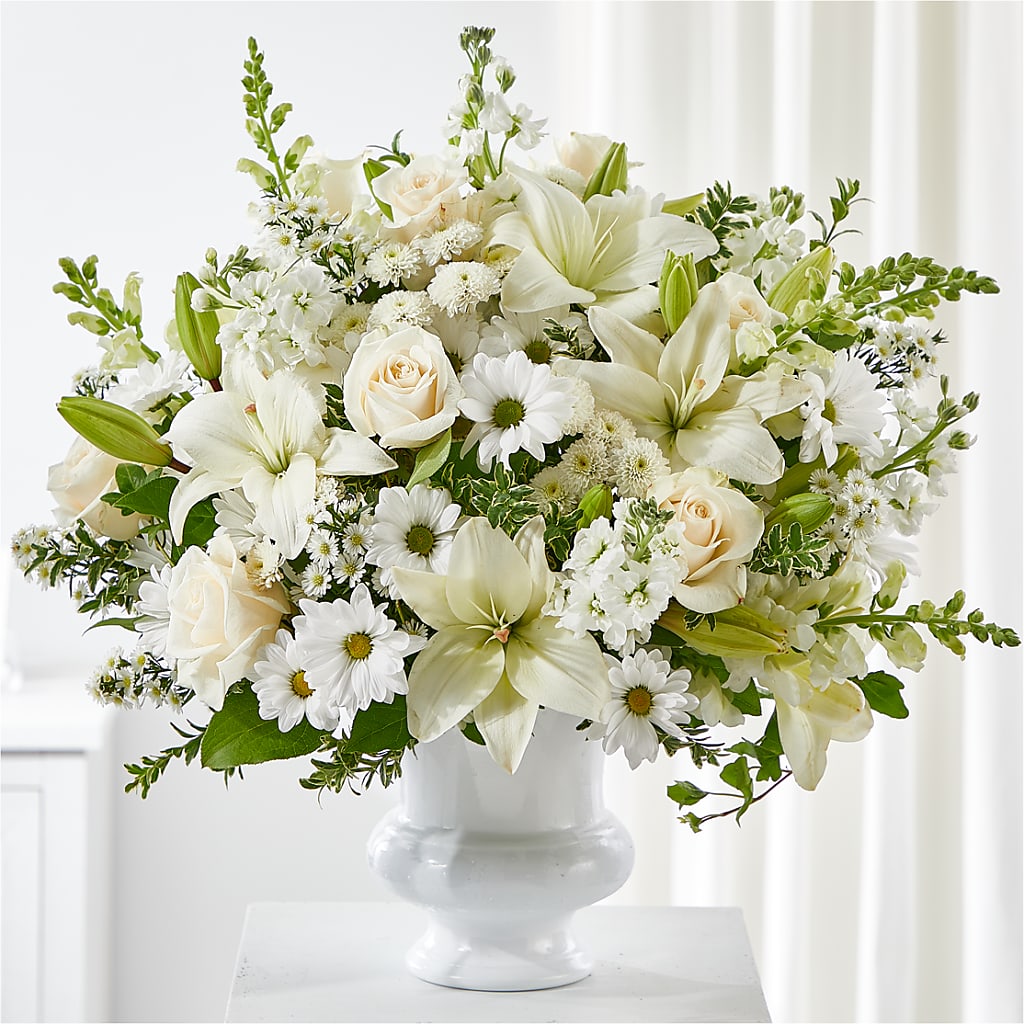 Uplifting Urn Arrangement – TREASURE HUT FLOWERS GIFTS & GHSES, Delavan WI