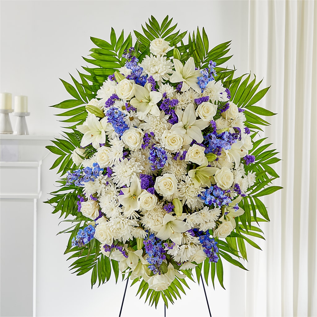 At Rest Standing Spray – TREASURE HUT FLOWERS GIFTS & GHSES, Delavan WI