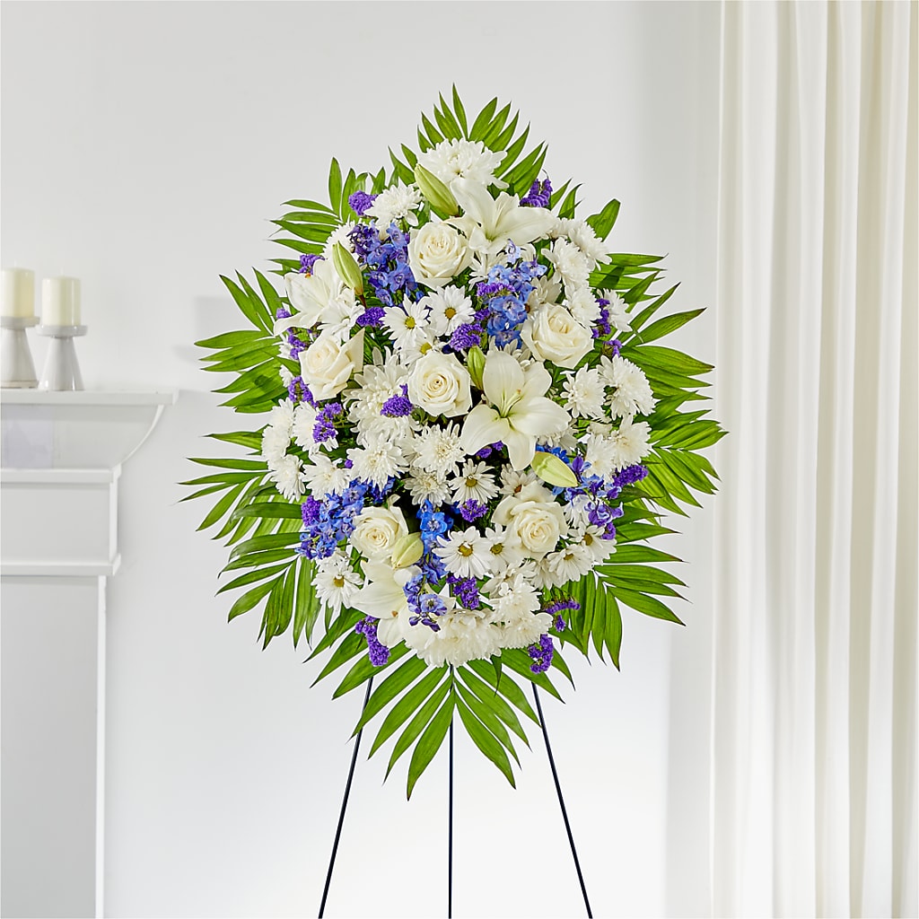 At Rest Standing Spray – TREASURE HUT FLOWERS GIFTS & GHSES, Delavan WI