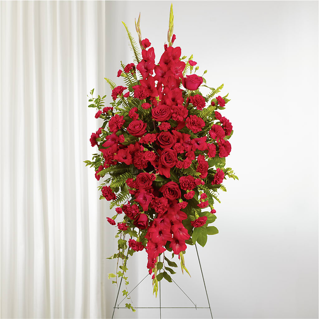 From the Heart Standing Spray – TREASURE HUT FLOWERS GIFTS & GHSES, Delavan WI