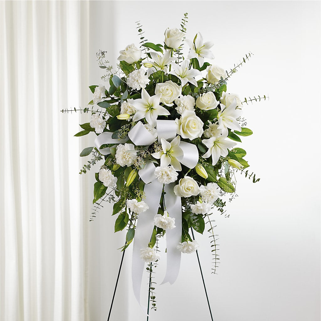 With Care Standing Spray – TREASURE HUT FLOWERS GIFTS & GHSES, Delavan WI