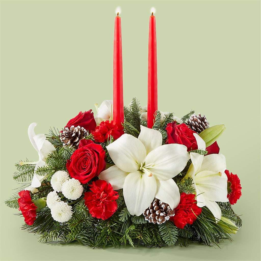 Seasonal Festivities Centerpiece – TREASURE HUT FLOWERS GIFTS & GHSES, Delavan WI