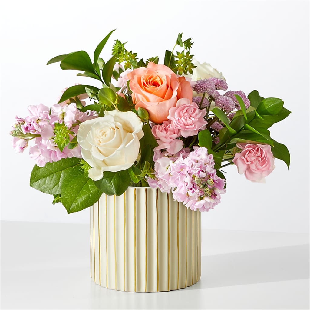 French Market Bouquet with Ivory Vase – TREASURE HUT FLOWERS GIFTS & GHSES, Delavan WI