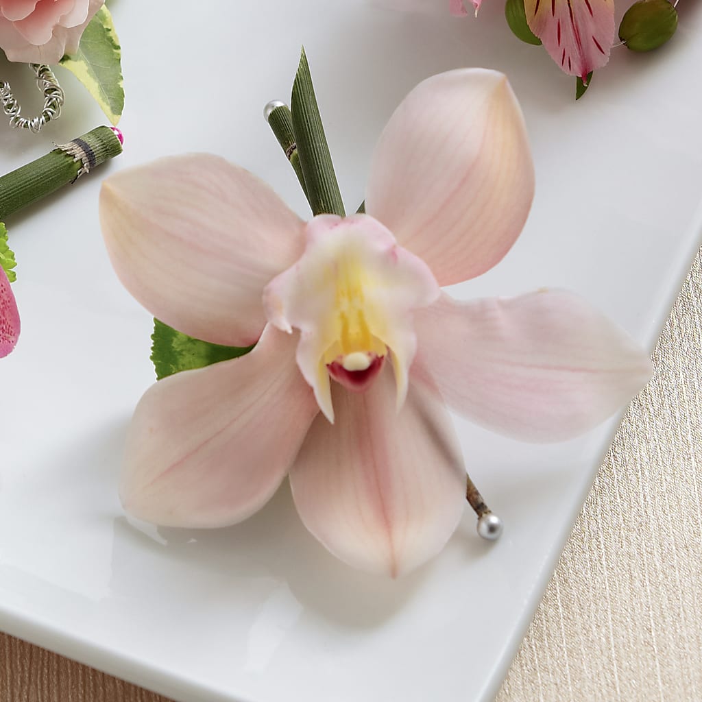 Pink Cymbidium Boutonniere – TREASURE HUT FLOWERS GIFTS & GHSES, Delavan WI