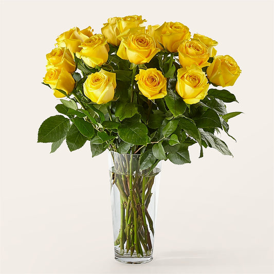 Long Stem Yellow Rose Bouquet – TREASURE HUT FLOWERS GIFTS & GHSES, Delavan WI