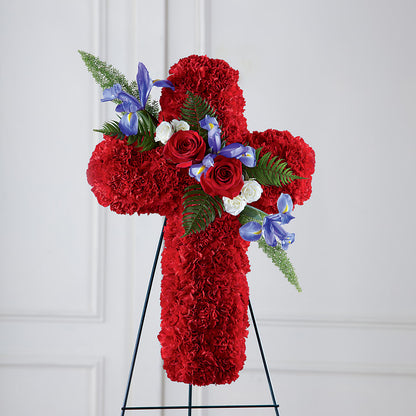 Faithful Hero Floral Cross – TREASURE HUT FLOWERS GIFTS & GHSES, Delavan WI