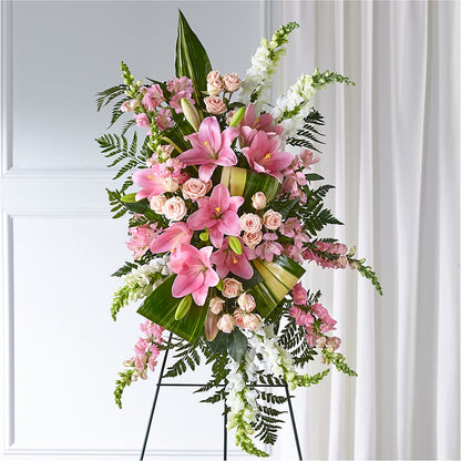 Elegant Embrace Standing Spray – TREASURE HUT FLOWERS GIFTS & GHSES, Delavan WI