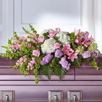 Life's Gratitude Casket Spray – TREASURE HUT FLOWERS GIFTS & GHSES, Delavan WI