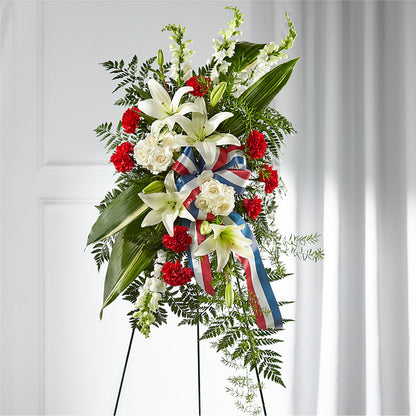 Stars of Life Standing Spray – TREASURE HUT FLOWERS GIFTS & GHSES, Delavan WI