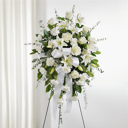With Care Standing Spray – TREASURE HUT FLOWERS GIFTS & GHSES, Delavan WI