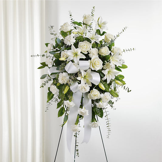 With Care Standing Spray – TREASURE HUT FLOWERS GIFTS & GHSES, Delavan WI