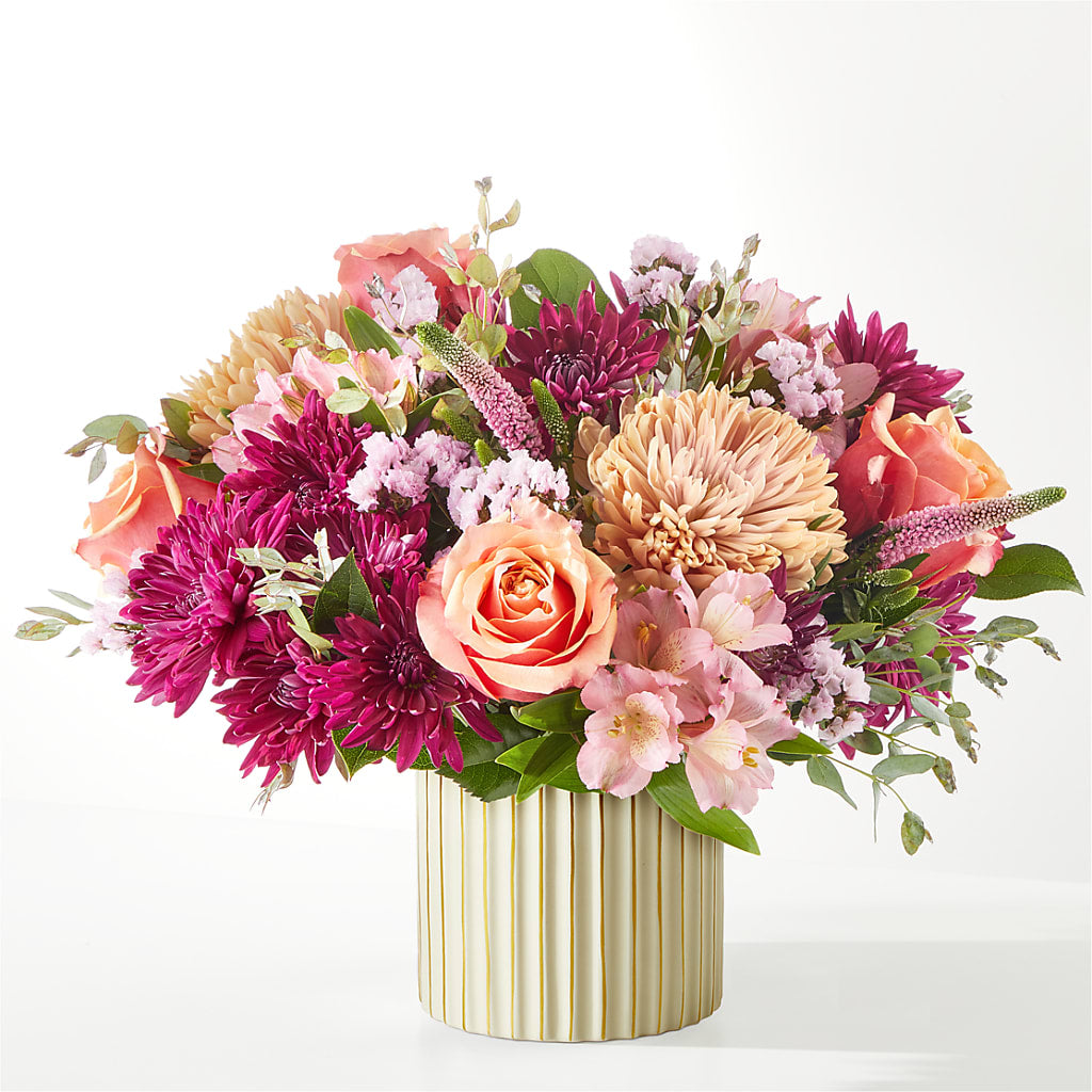 Berry Cobbler Bouquet with Ivory Vase – TREASURE HUT FLOWERS GIFTS & GHSES, Delavan WI