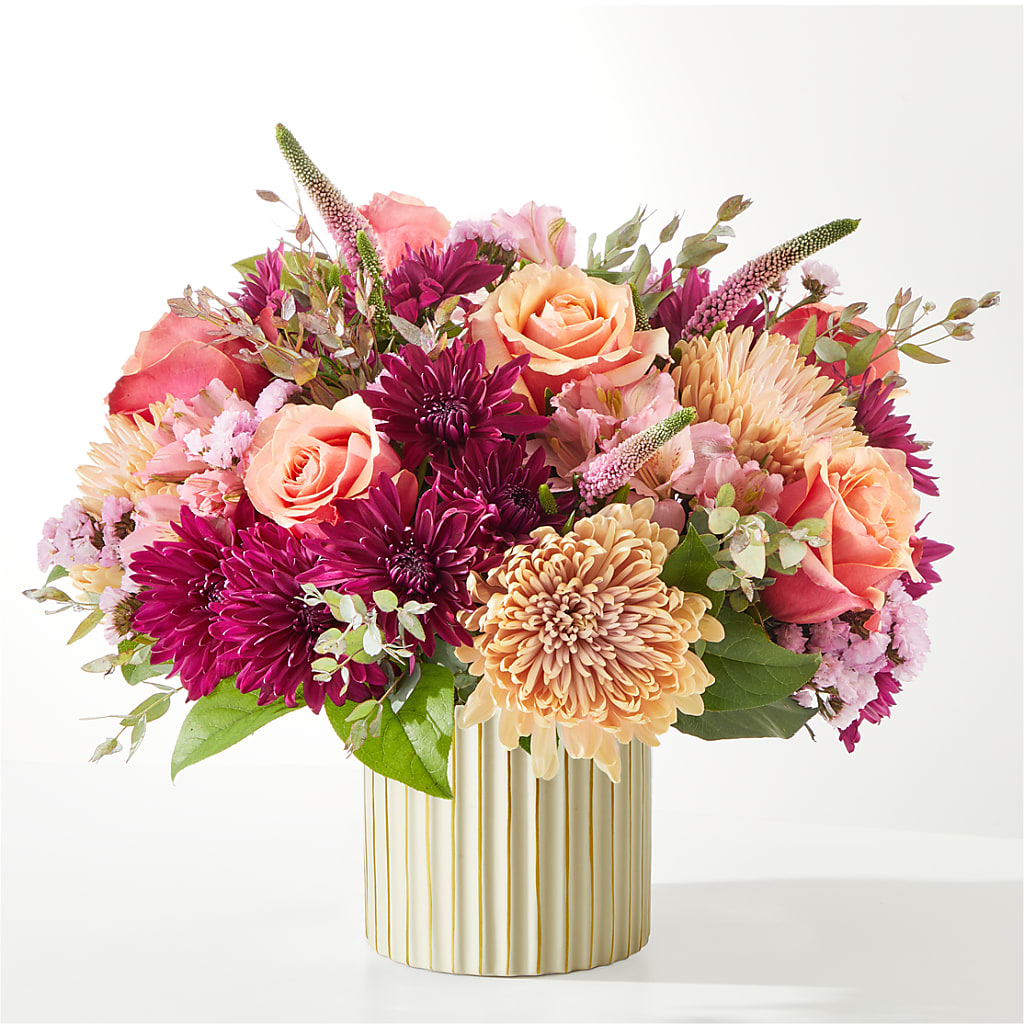Berry Cobbler Bouquet with Ivory Vase – TREASURE HUT FLOWERS GIFTS & GHSES, Delavan WI