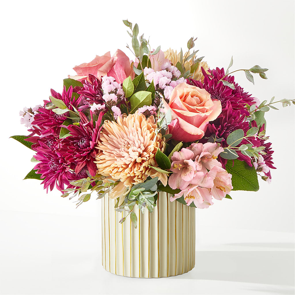 Berry Cobbler Bouquet with Ivory Vase – TREASURE HUT FLOWERS GIFTS & GHSES, Delavan WI