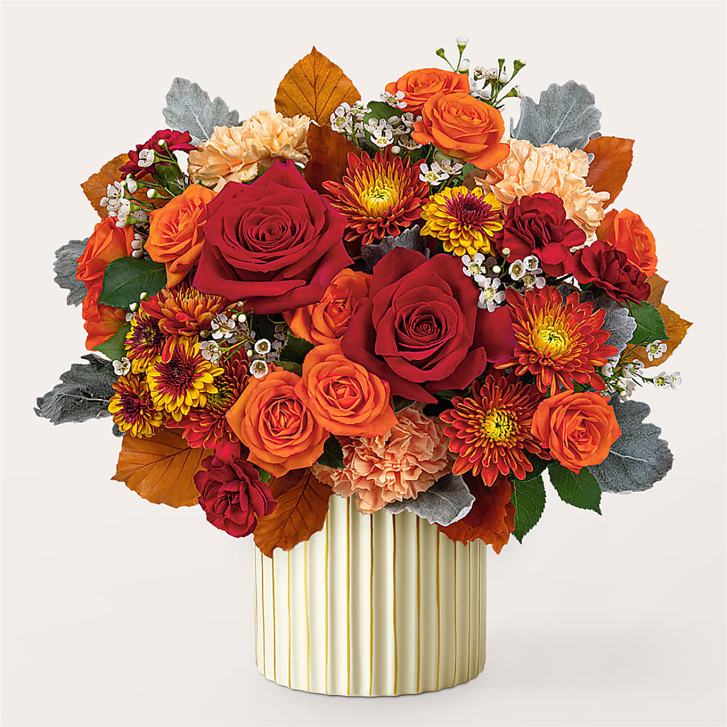 Merlot Bouquet with Ivory Vase – TREASURE HUT FLOWERS GIFTS & GHSES, Delavan WI