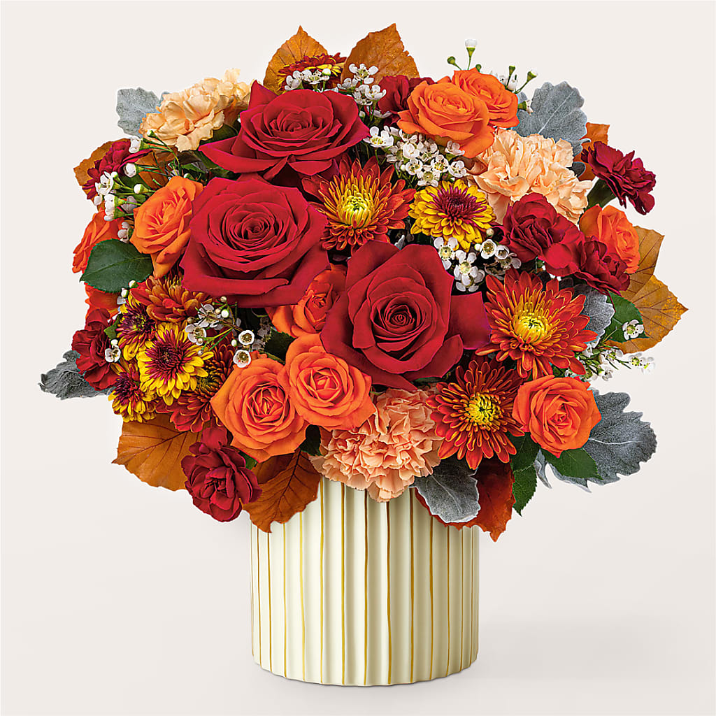 Merlot Bouquet with Ivory Vase – TREASURE HUT FLOWERS GIFTS & GHSES, Delavan WI