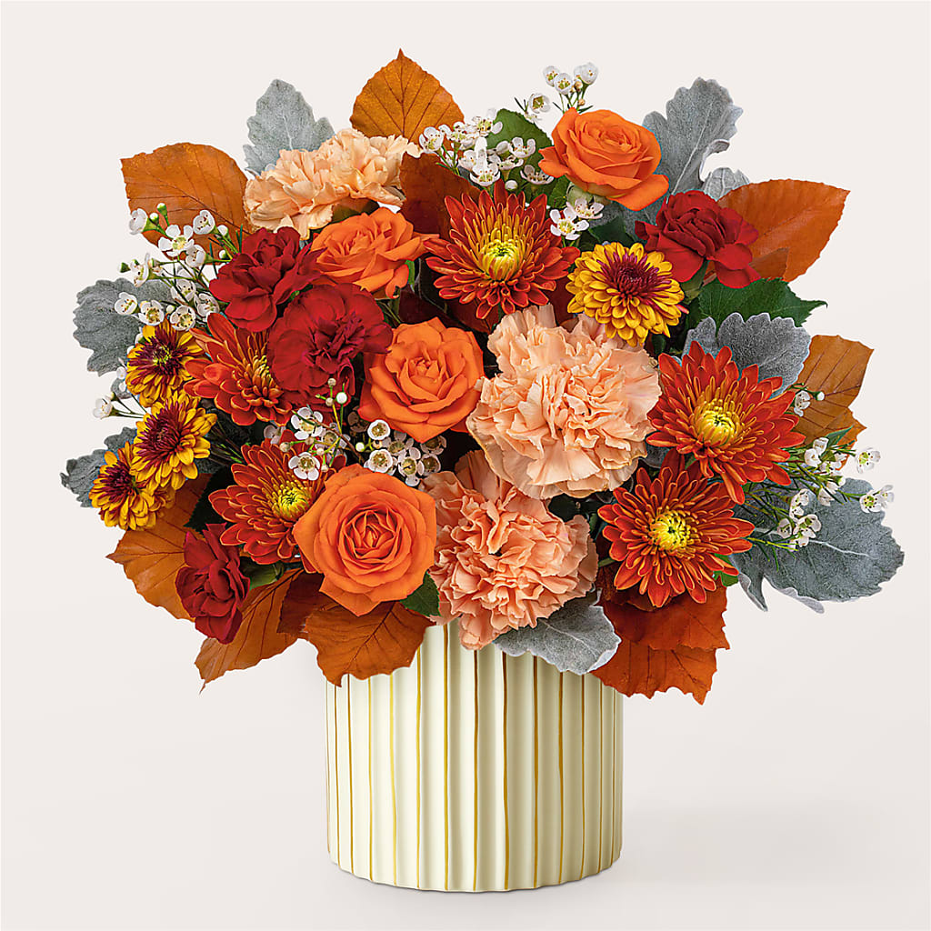 Merlot Bouquet with Ivory Vase – TREASURE HUT FLOWERS GIFTS & GHSES, Delavan WI