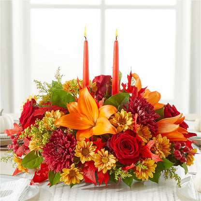 Autumn's Embrace Centerpiece – TREASURE HUT FLOWERS GIFTS & GHSES, Delavan WI