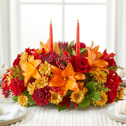 Autumn's Embrace Centerpiece – TREASURE HUT FLOWERS GIFTS & GHSES, Delavan WI