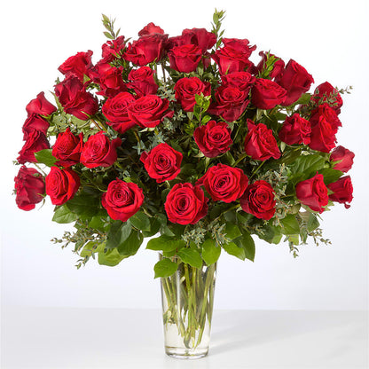 Forever Yours Fifty Stem Red Rose Bouquet – TREASURE HUT FLOWERS GIFTS & GHSES, Delavan WI