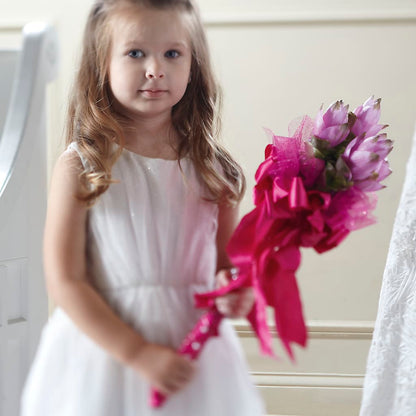 Sparkle Pink Flower Girl Bouquet – TREASURE HUT FLOWERS GIFTS & GHSES, Delavan WI